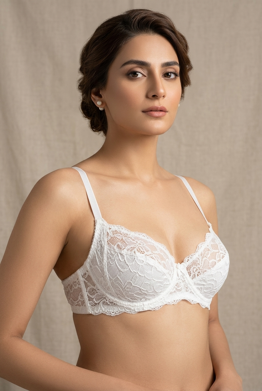 Lace Bra - White