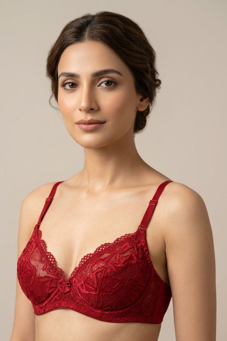 Lace Bra - Red